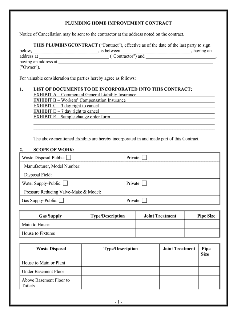 HOME IMPROVEMENT CONTRACTContract No THIS AGREEMENT is  Form