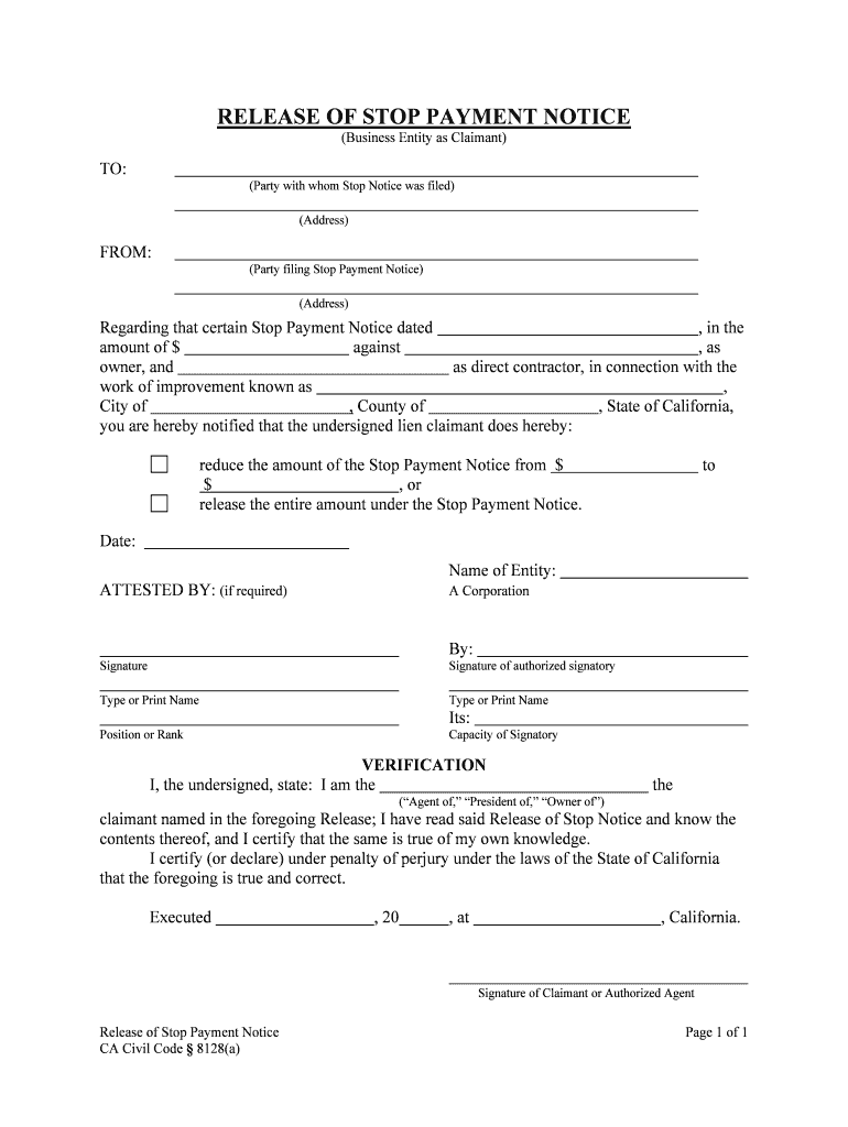 Business Entity as Claimant  Form