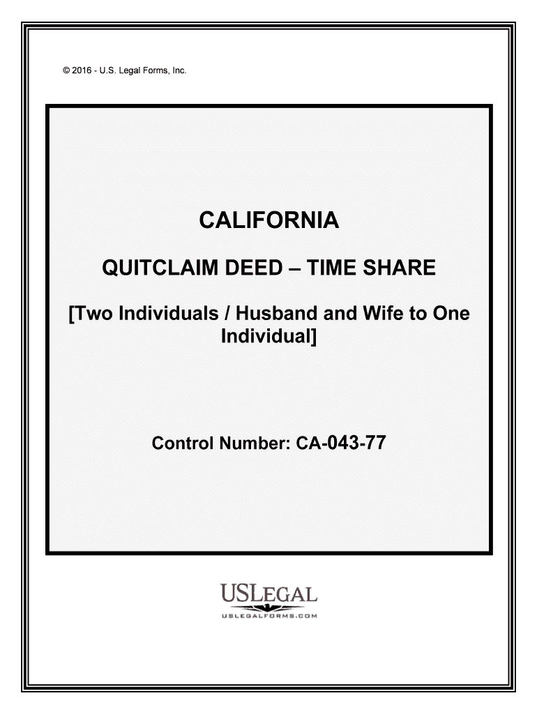 QUITCLAIM DEED TIME SHARE  Form