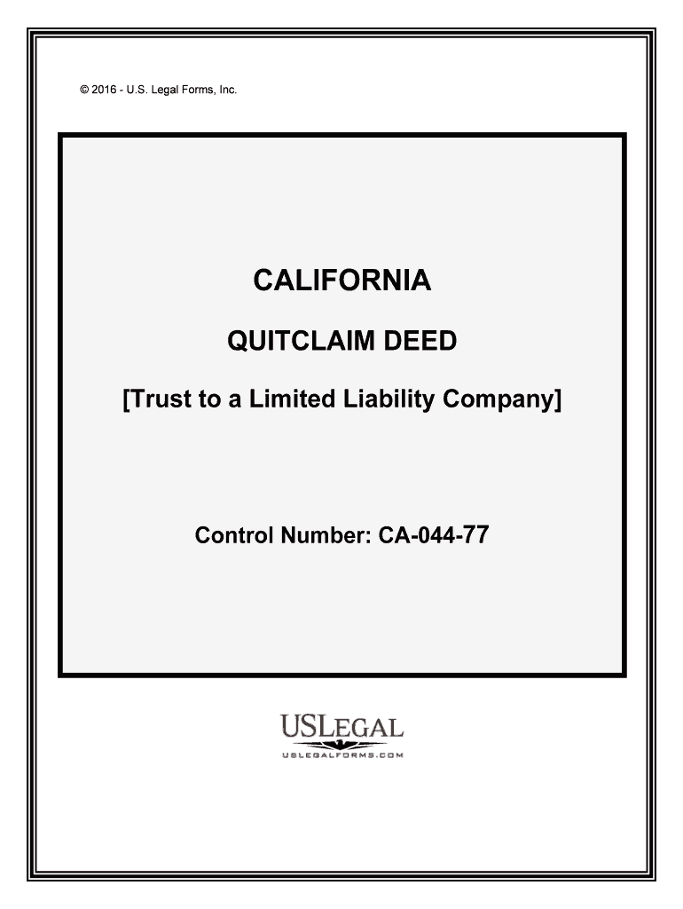 Control Number CA 044 77  Form
