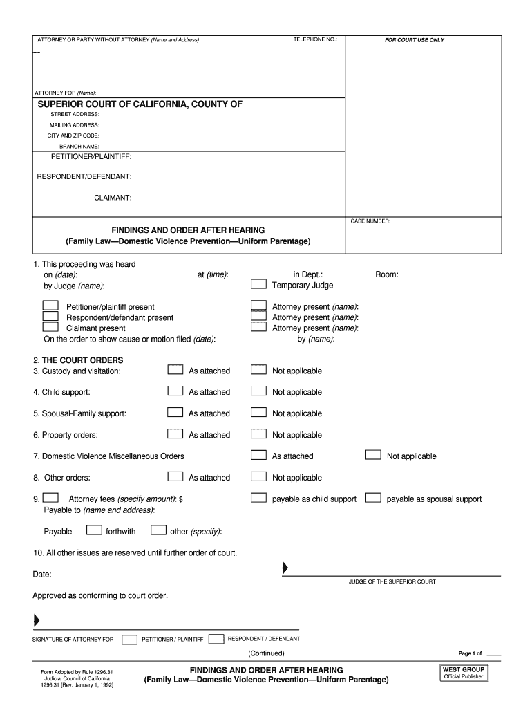 Family LawDomestic Violence PreventionUniform Parentage