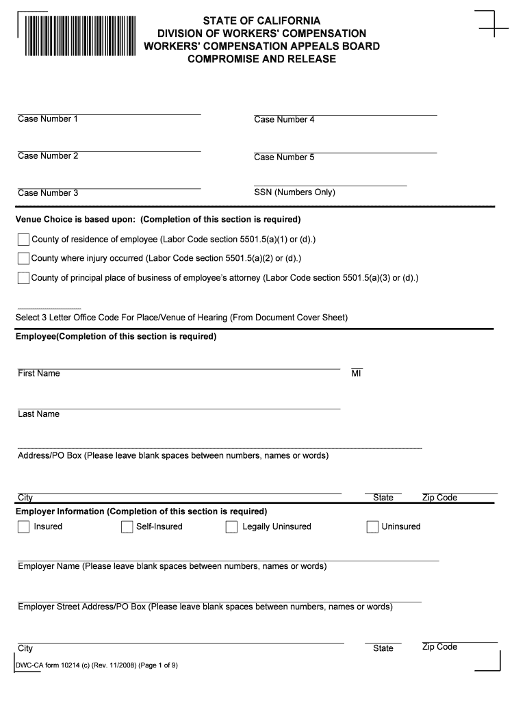 Bill of Sale Form California Workers Compensation Form Templates Fillable &amp;amp; Printable Samples for PDF, WordPDFfiller