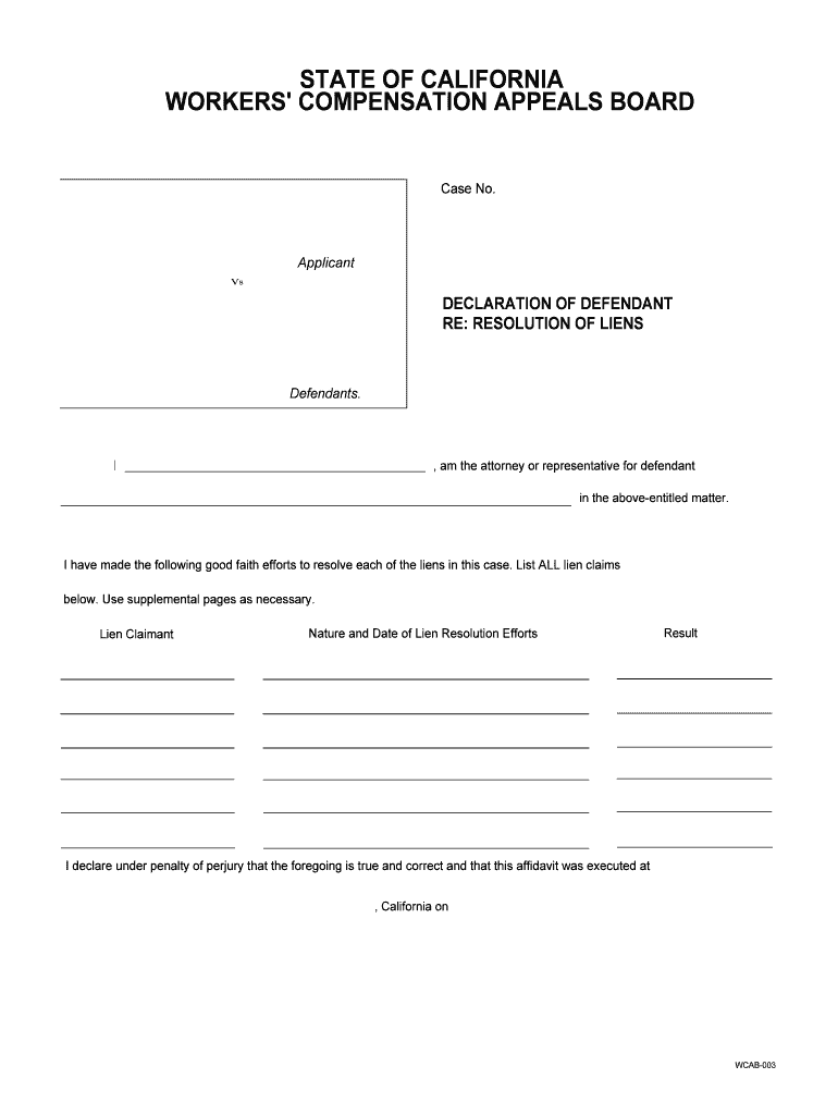 DECLARATION of DEFENDANT  Form