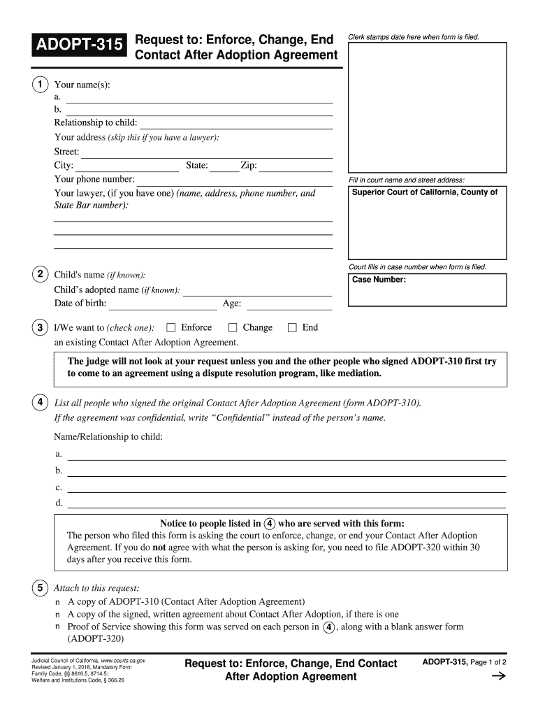 ADOPT 315  Form