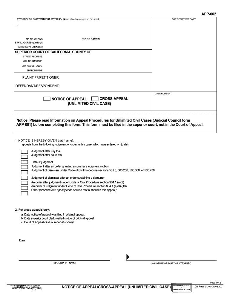 SC 8010 Santa Clara County Superior Court  Form