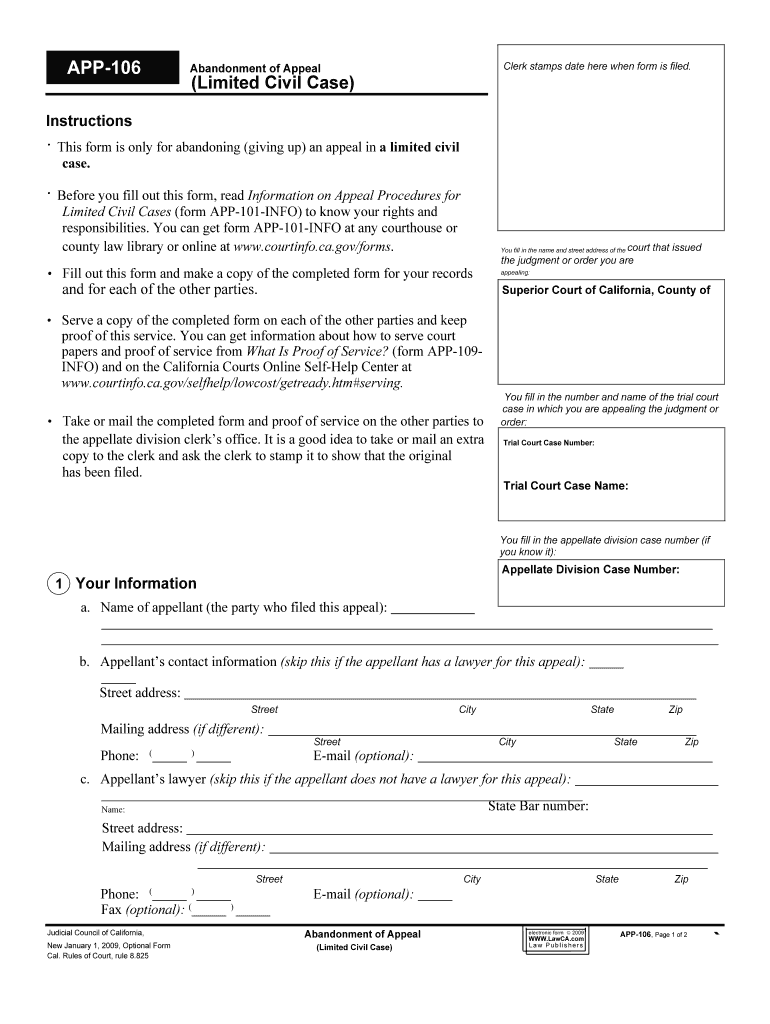 APP 102 Notice of AppealCross Appeal Limited Civil Case  Form