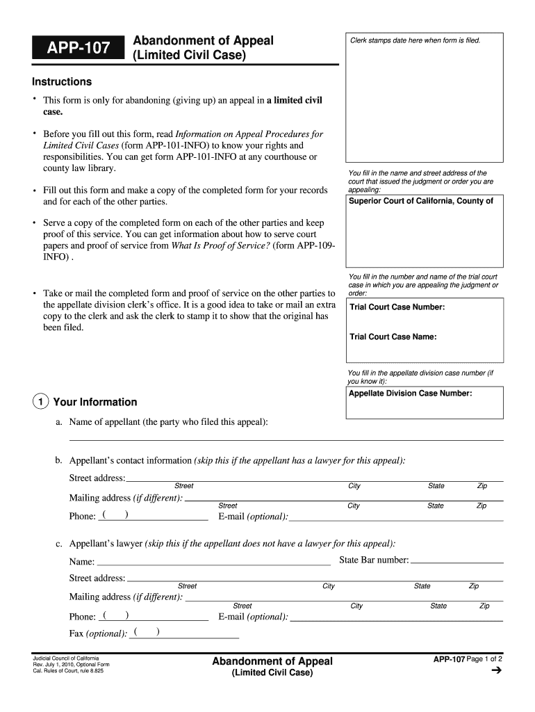 APP 107  Form