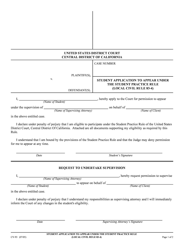 CASE NUMBER DEFENDANTS United States District Court  Form