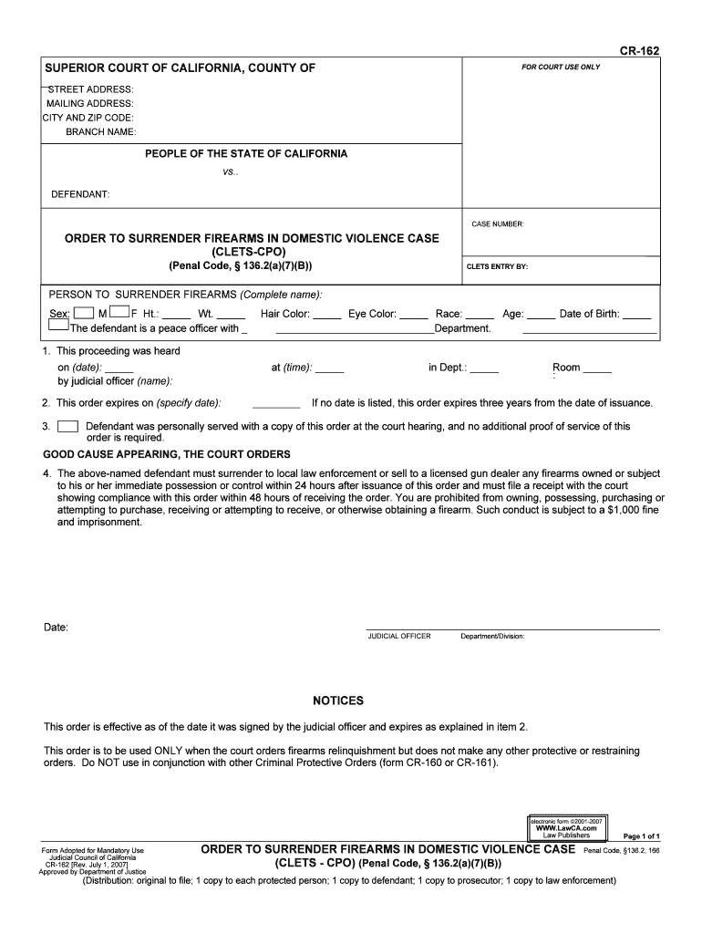 CR 162  Form