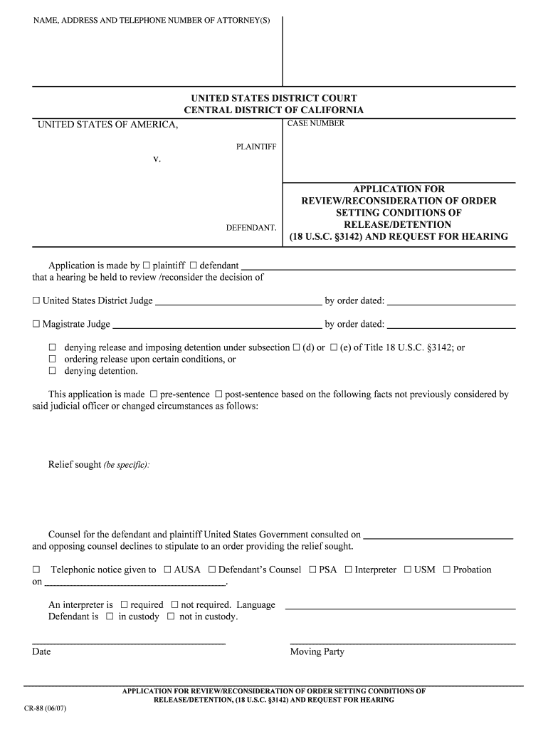 Attorney NameAddress Change United States District  Form