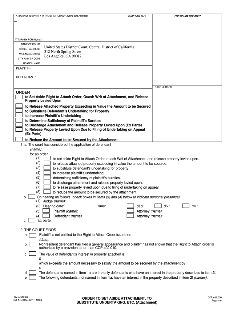 To Determine Sufficiency of Plaintiff's Sureties  Form