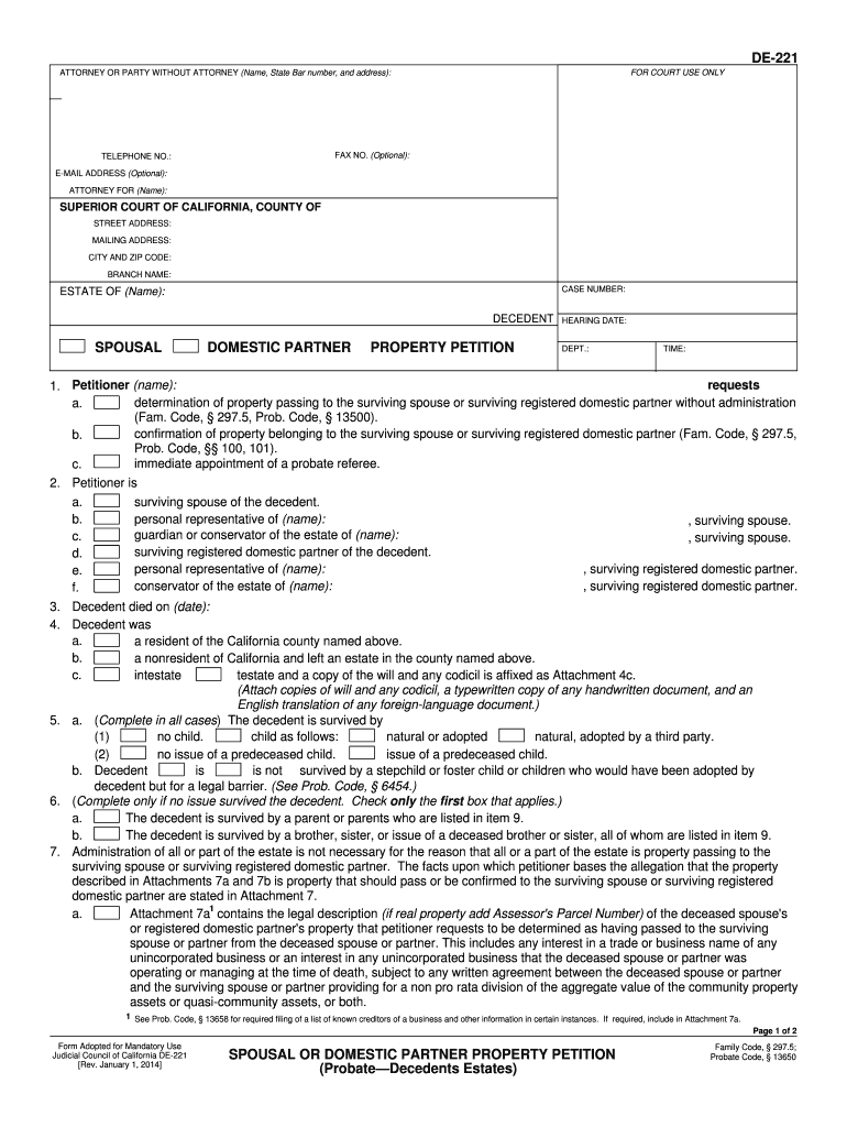 Petitioner, , Hereby Supplements Herhis Spousal LA Court  Form