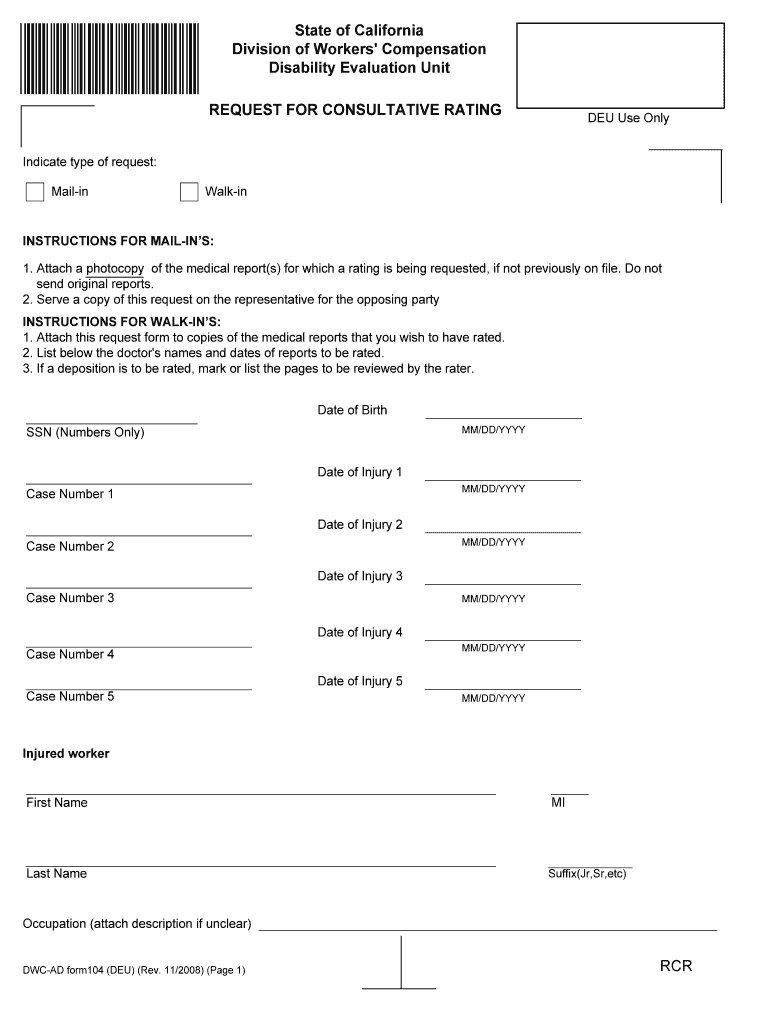 Dwc Ad Form104 Fill Online, Printable, Fillable, Blank