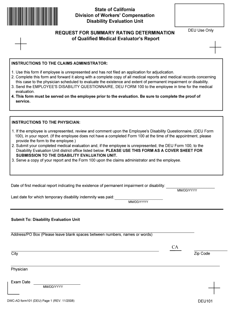 10160 Summary Rating Determinations, Comprehensive  Form