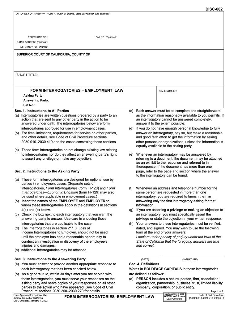 B for Time Limitations, Requirements for Service on Other Parties,  Form