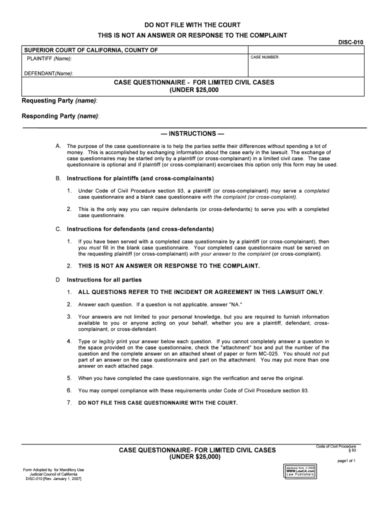 File a Written Response with the Court Answering Your  Form