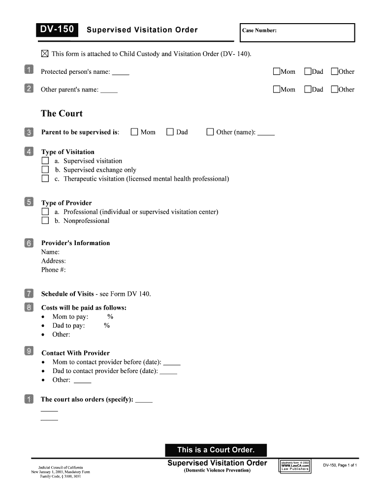 Supervised Visitation Order  Form