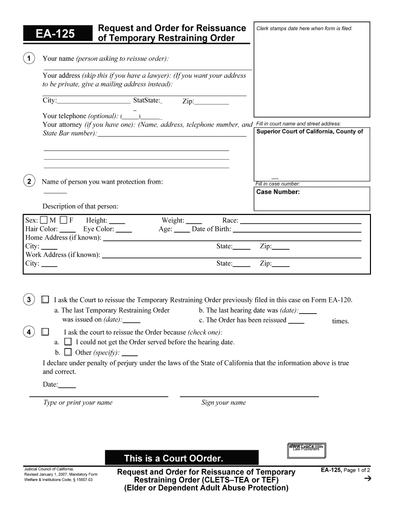 CH 115 Request to Continue Court Hearing and to Reissue  Form