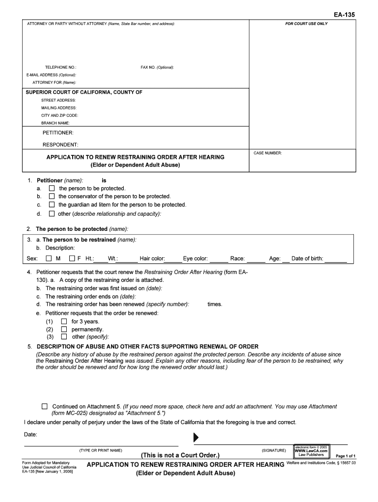 EA 135  Form