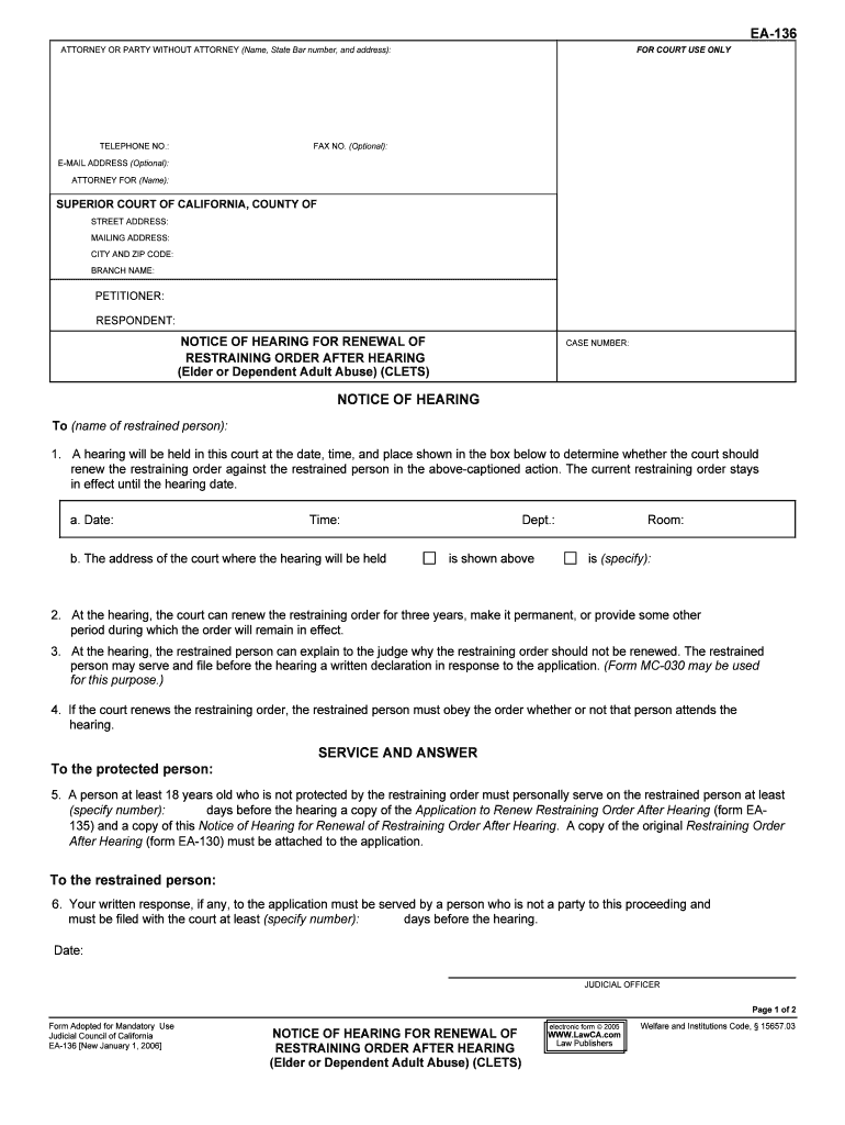 EA 136  Form