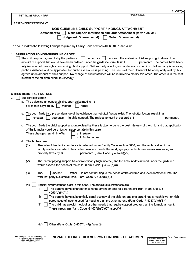 SOLVED! Non Guideline Child Support Order Form