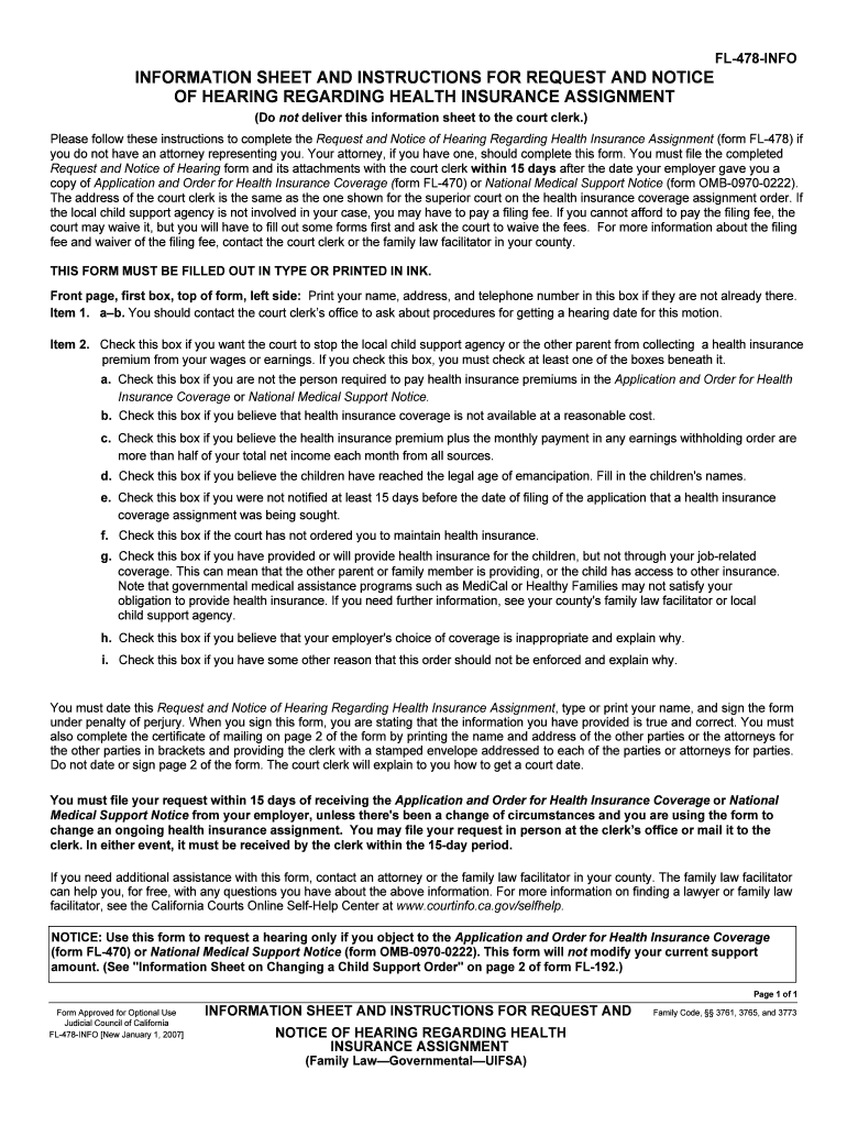 INFORMATION SHEET and INSTRUCTIONS for REQUEST and NOTICE