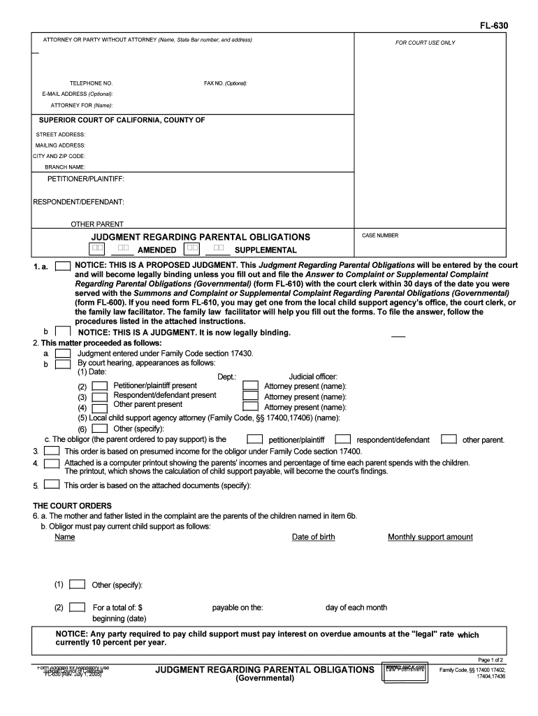 FL 630  Form