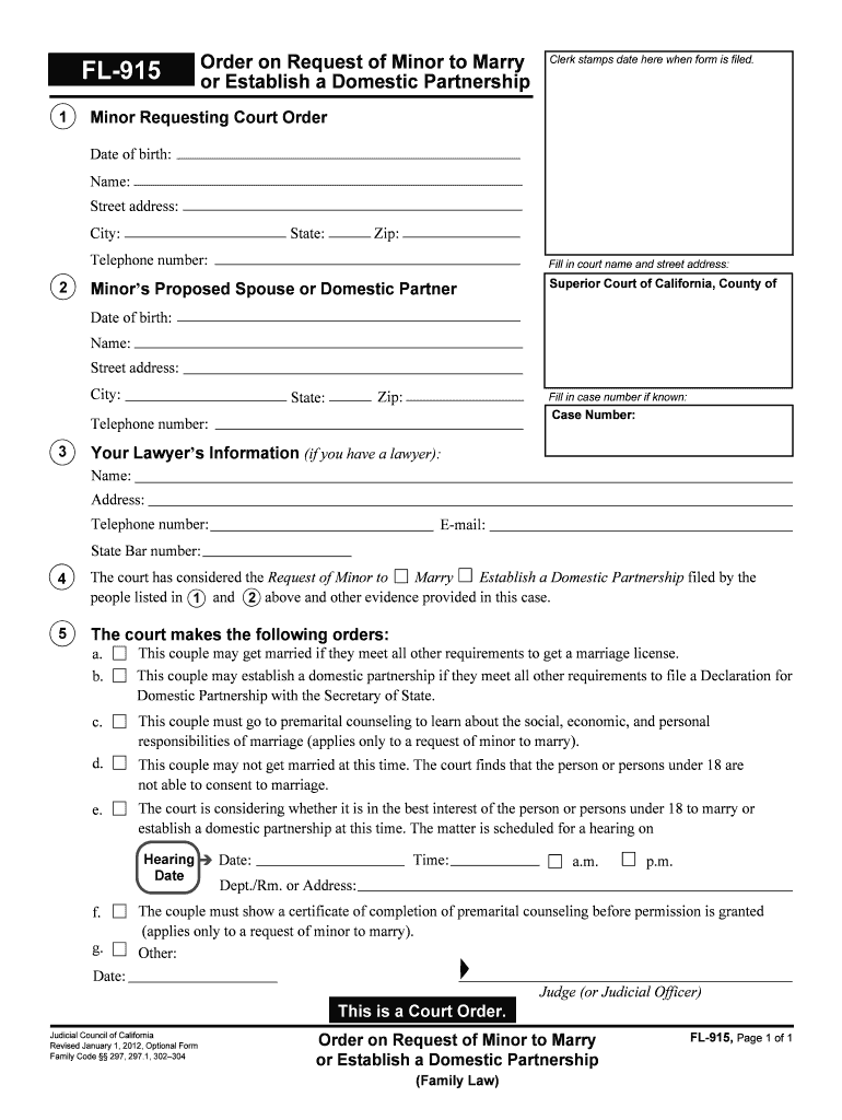 Minor Requesting Court Order  Form