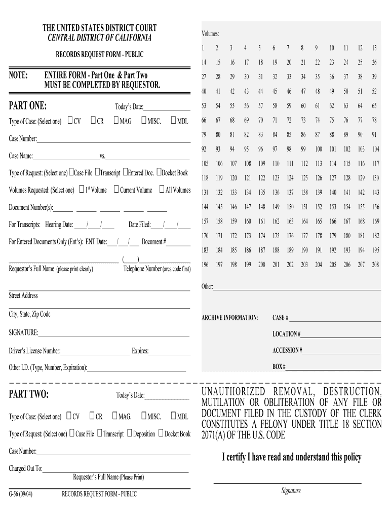 Document Numbers  Form