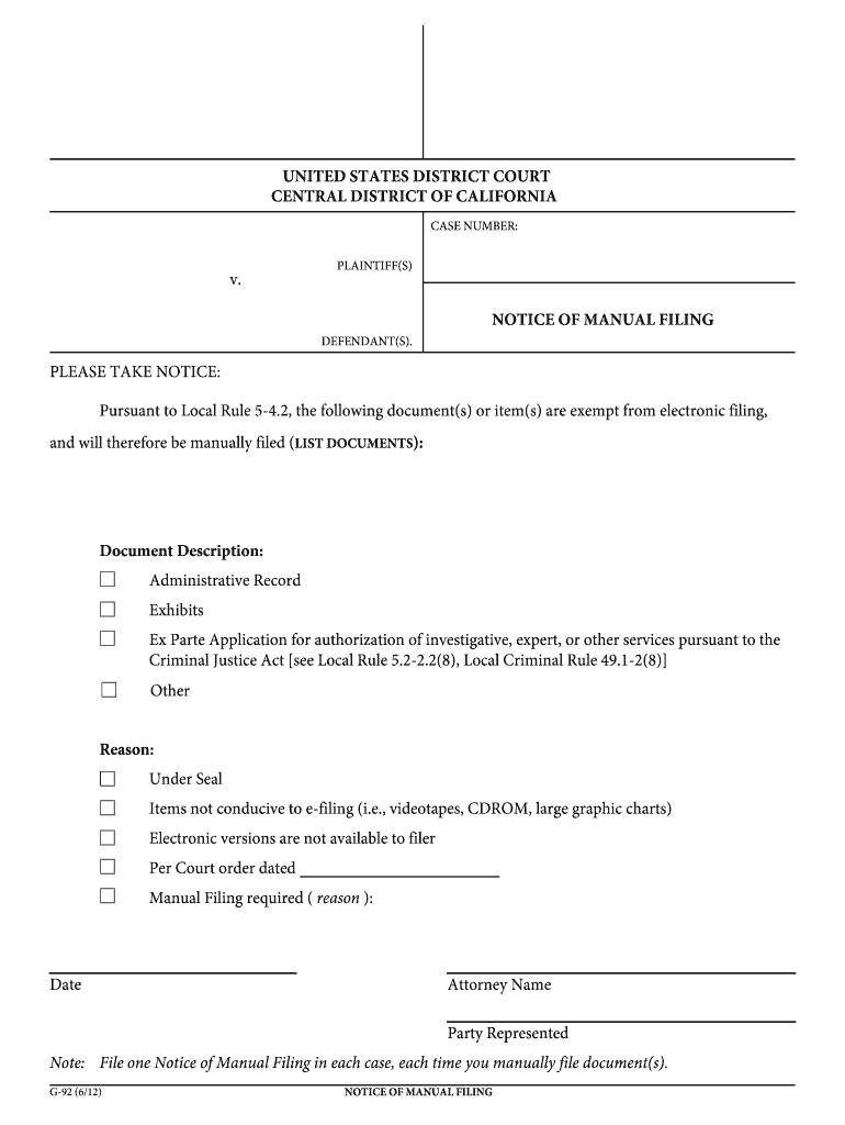 Pursuant to Local Rule 5 4  Form