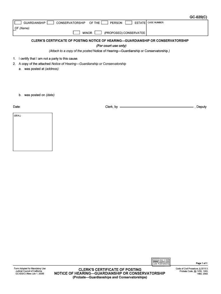 Self Help Packet for Limited Conservatorship of the Person PDF  Form