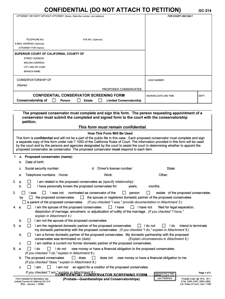 Conservator Must Submit the Completed and Signed Form to the Court with the Conservatorship