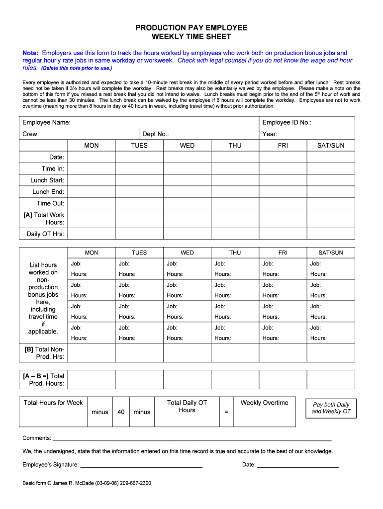 Timesheet Templates in Excel, PDF, Word Formats