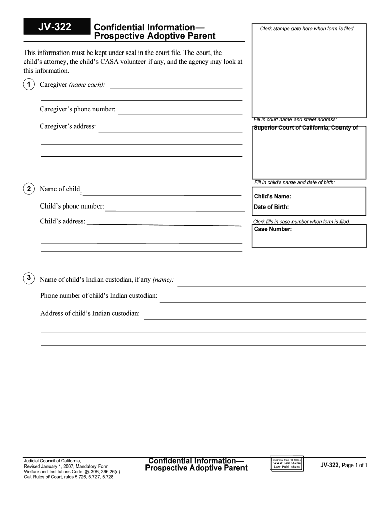 Adopt331 ADOPT 331 Order for Appointment of Confidential  Form