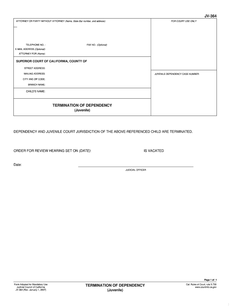 Get the JV 364 ATTORNEY or PARTY WITHOUT ATTORNEY Name  Form