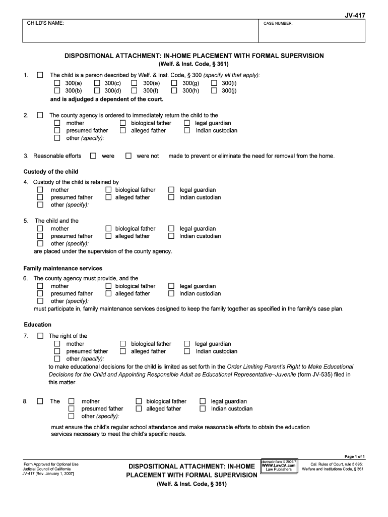 Title Juvenile Law Findings and Orders After Hearing and  Form