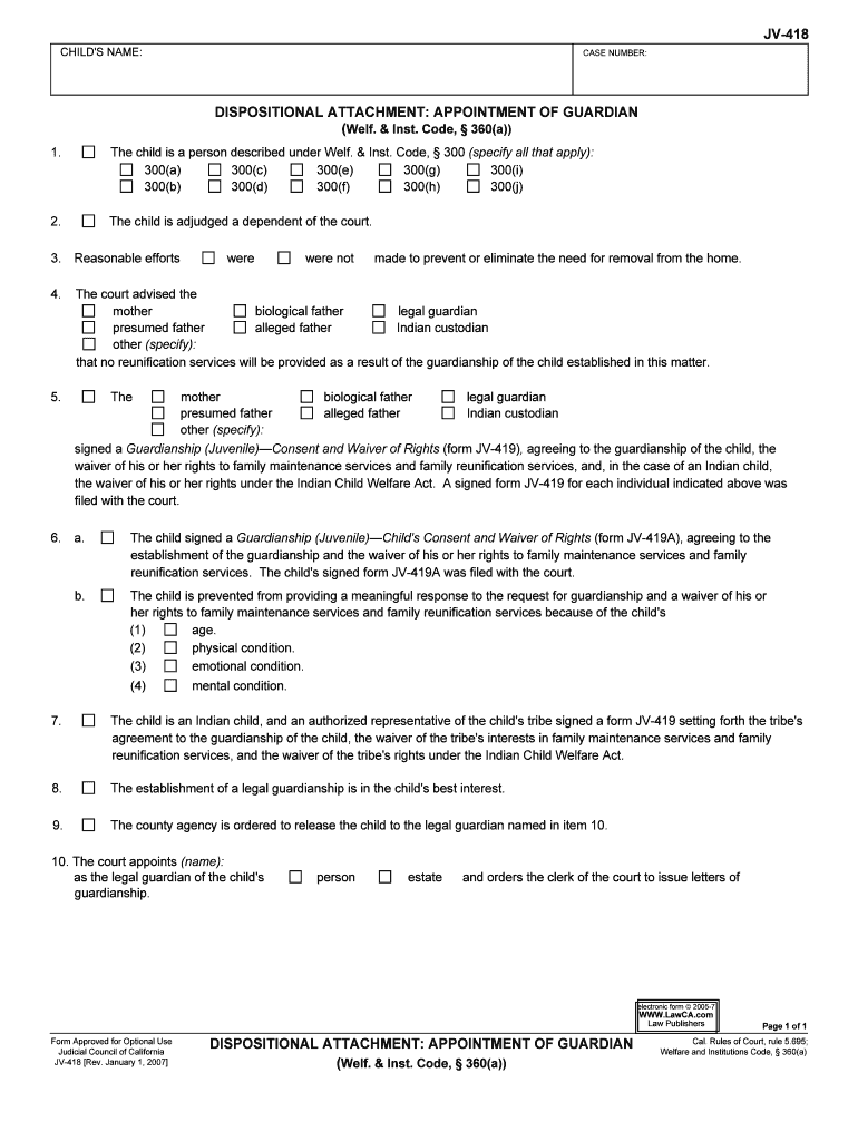 Dispositional Attachment Dismissal of Petition with or  Form