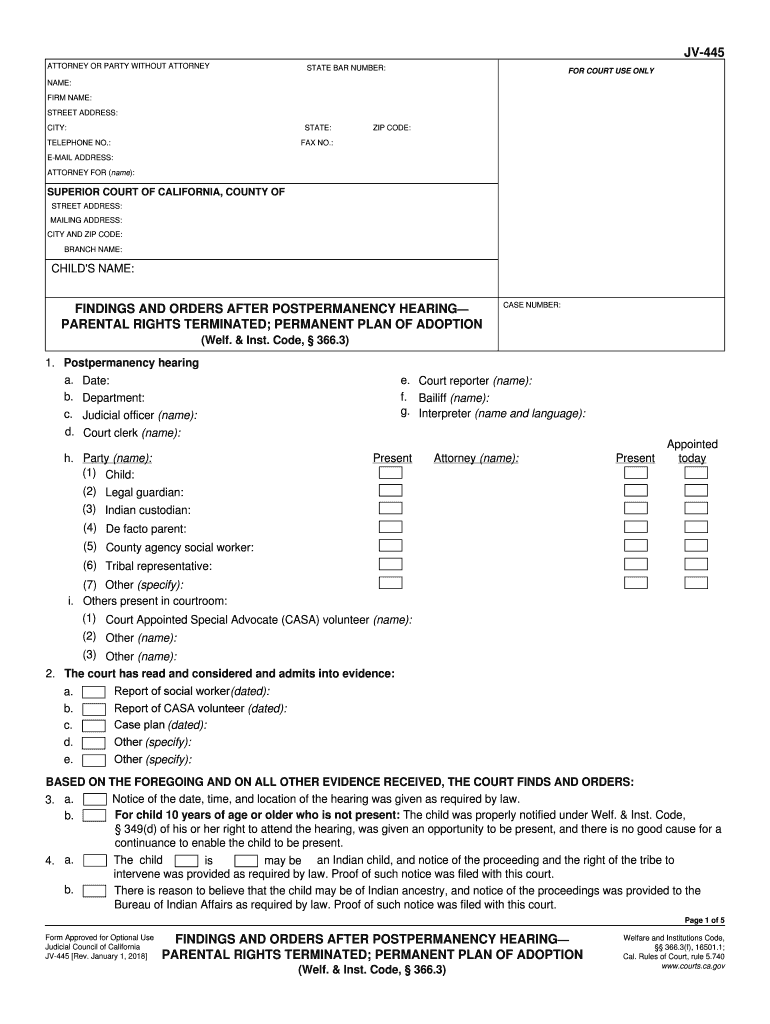 Form CA JV 430 Fill Online, Printable, Fillable