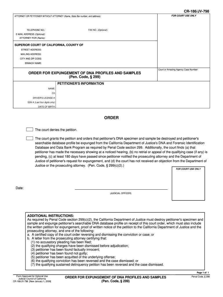 CR 186JV 798  Form