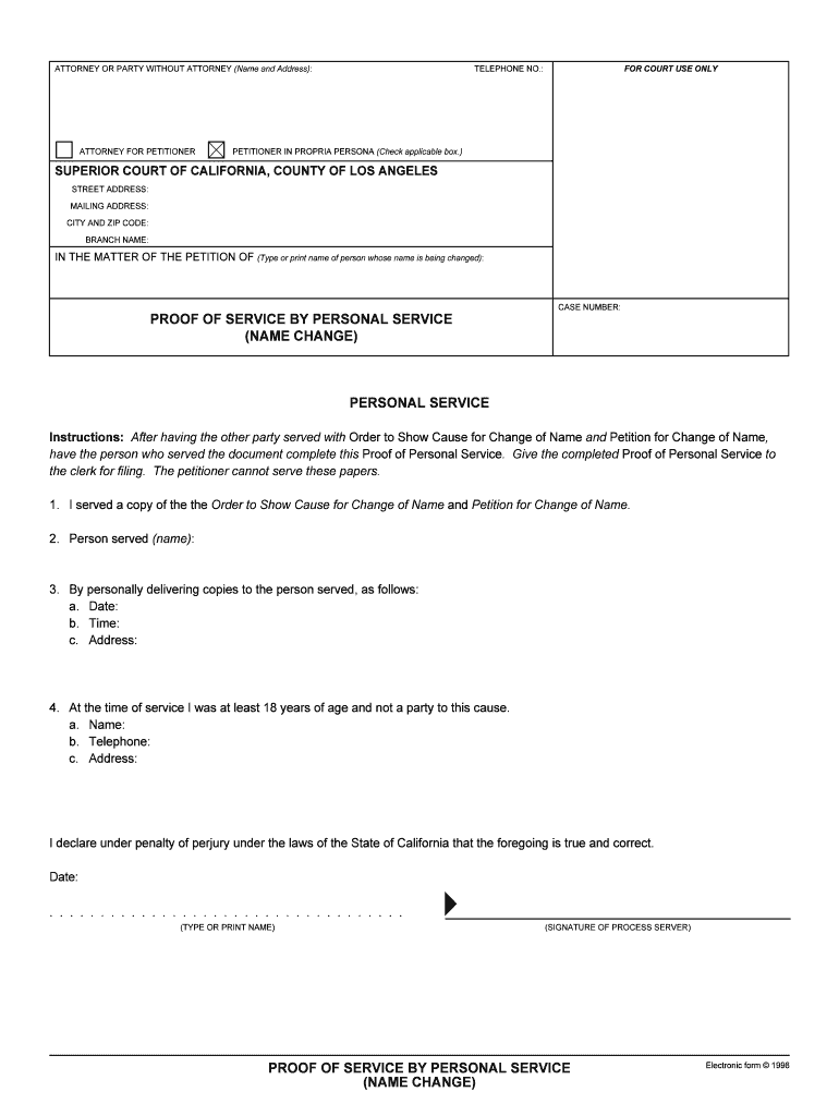 In the MATTER of the PETITION of Type or Print Name of Person Whose Name is Being Changed  Form