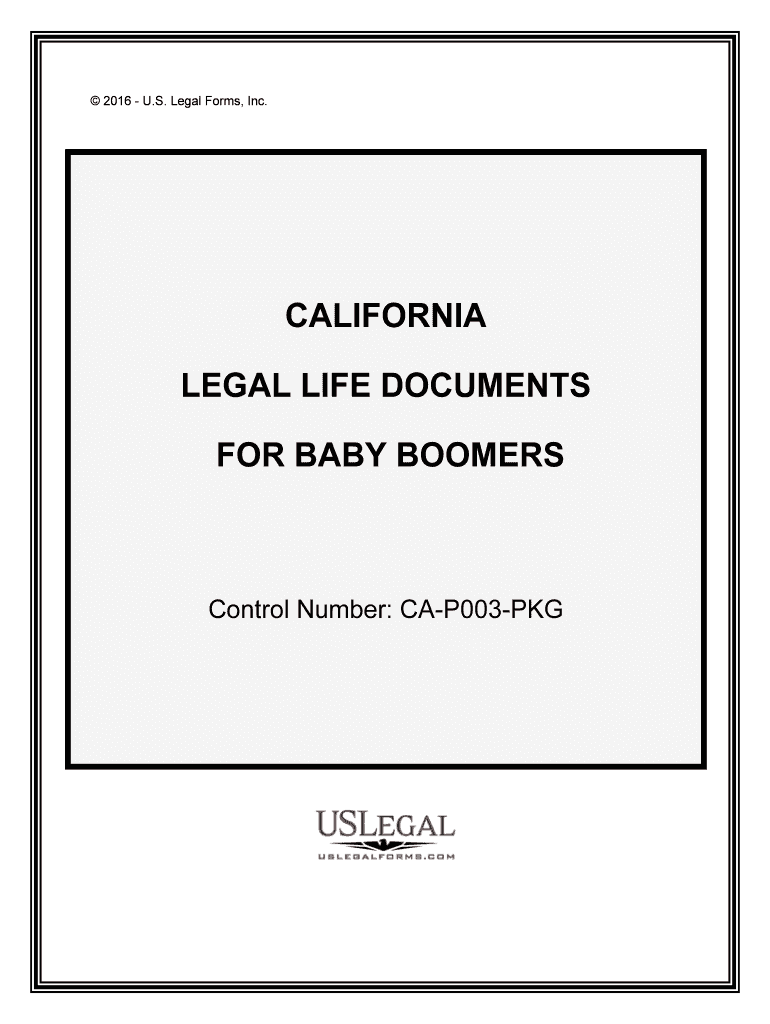 Control Number CA P003 PKG  Form