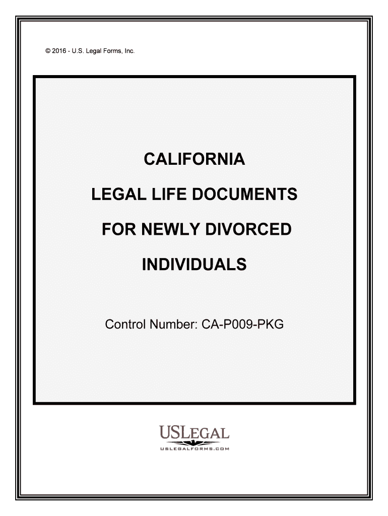 Control Number CA P009 PKG  Form