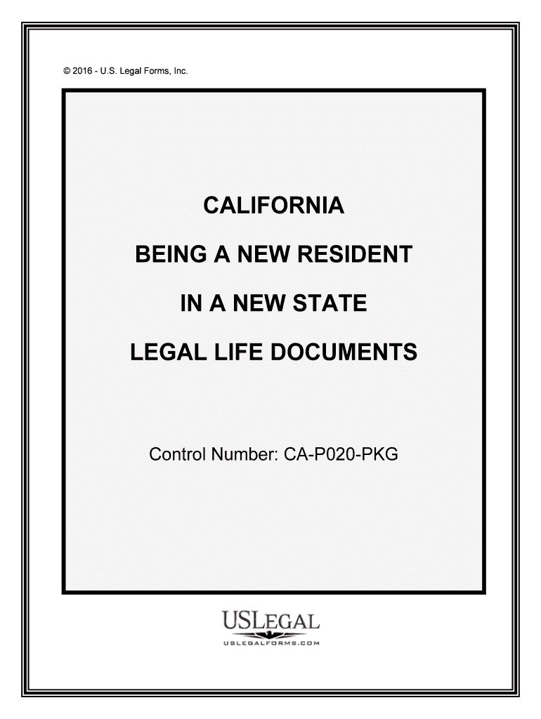 Control Number CA P020 PKG  Form