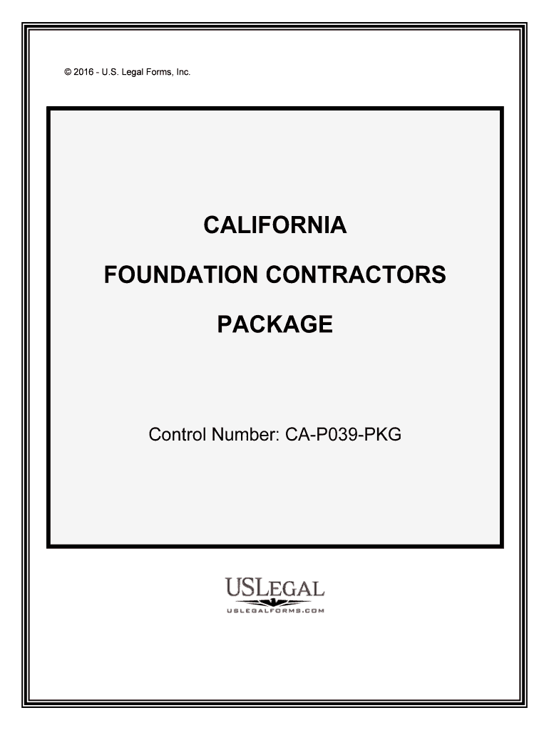 Control Number CA P039 PKG  Form