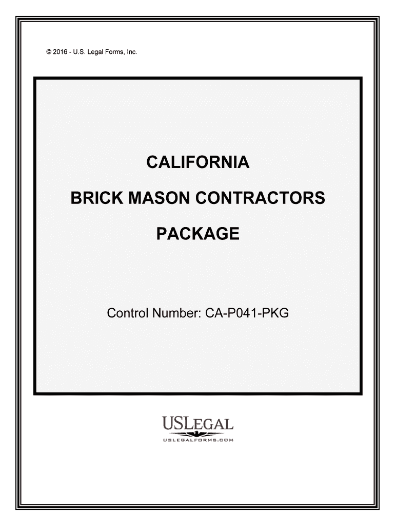 Control Number CA P041 PKG  Form