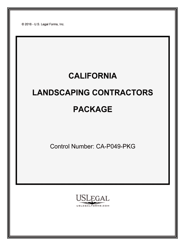 Control Number CA P049 PKG  Form