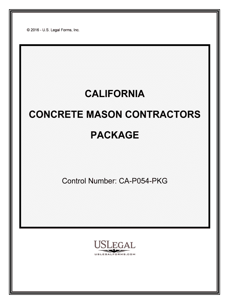 Control Number CA P054 PKG  Form