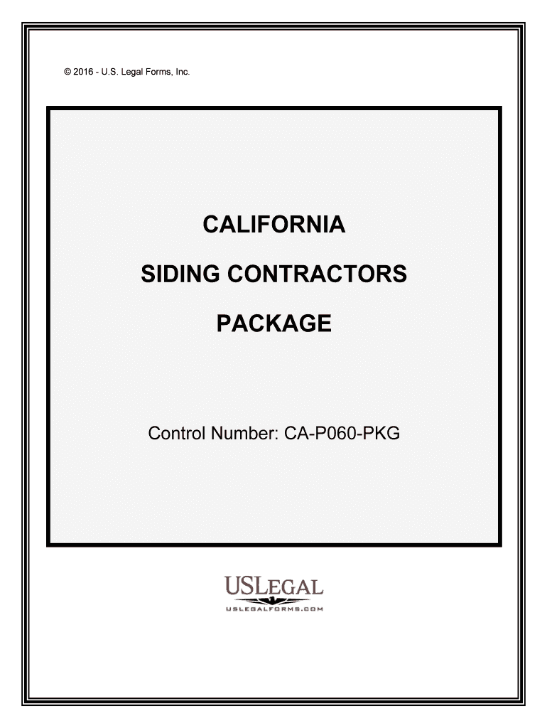 Control Number CA P060 PKG  Form