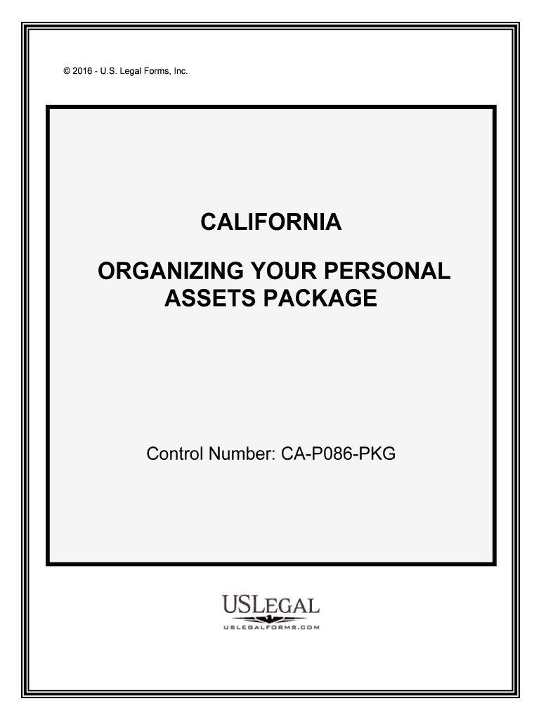 Control Number CA P086 PKG  Form