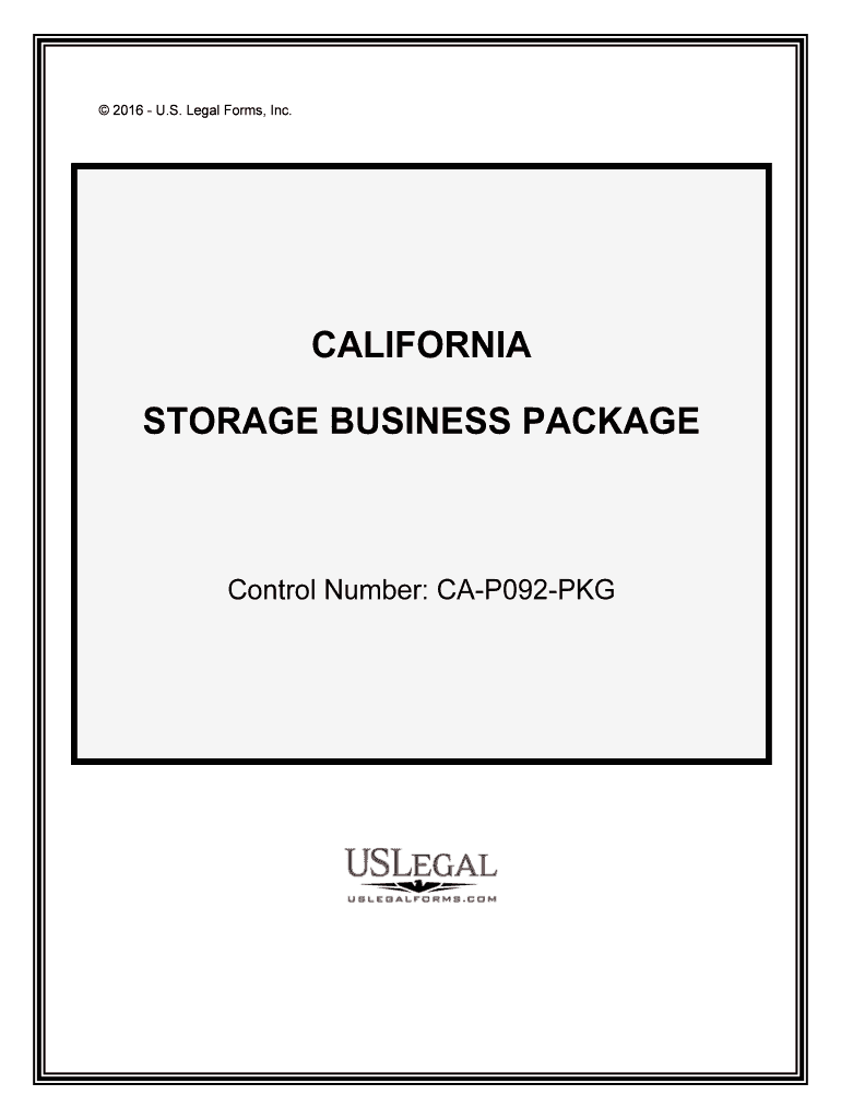 Control Number CA P092 PKG  Form